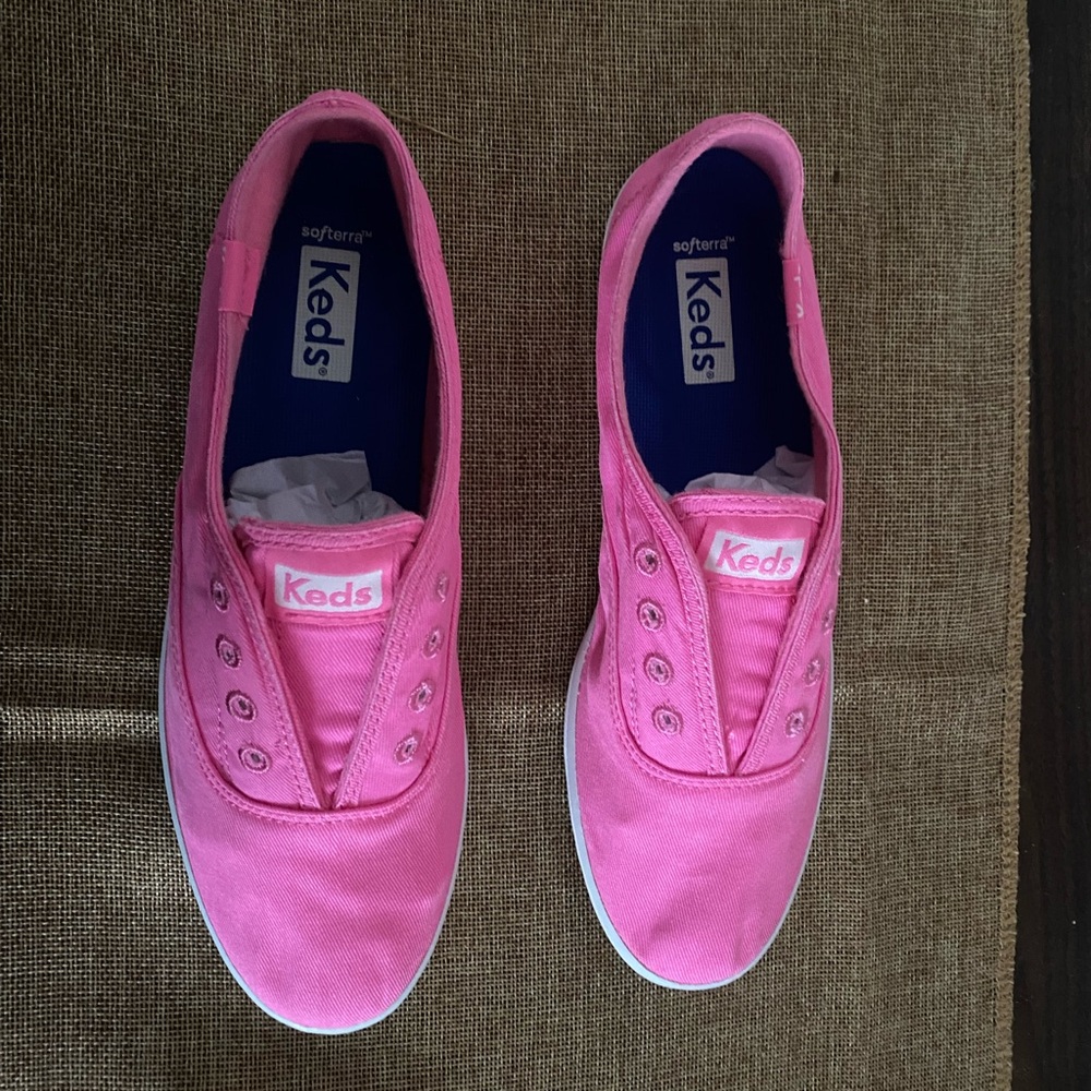 Keds Vibrant Pink Canvas Slip-Ons - Picture 2 of 4
